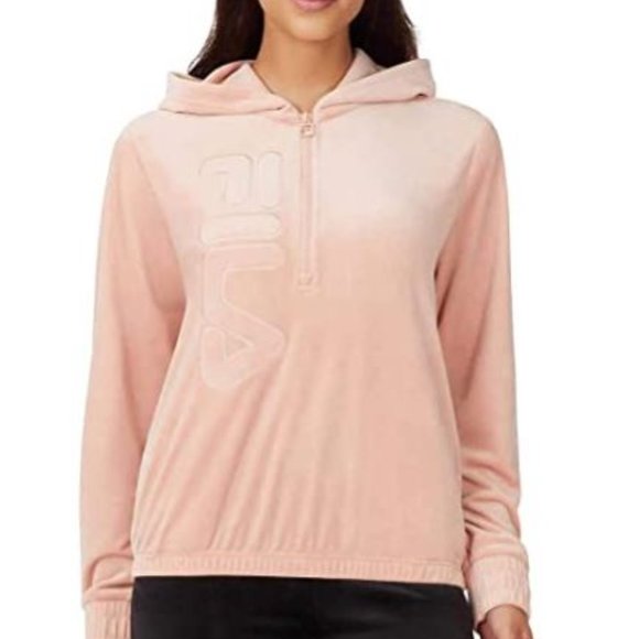 New!! Fila Womens Velour Quarter Zip Hoodie - Picture 1 of 4